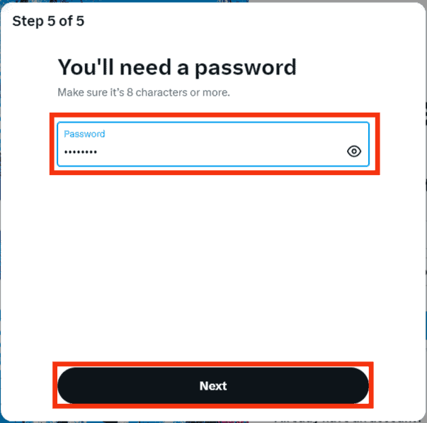 Enter A Password And Tap On Next.