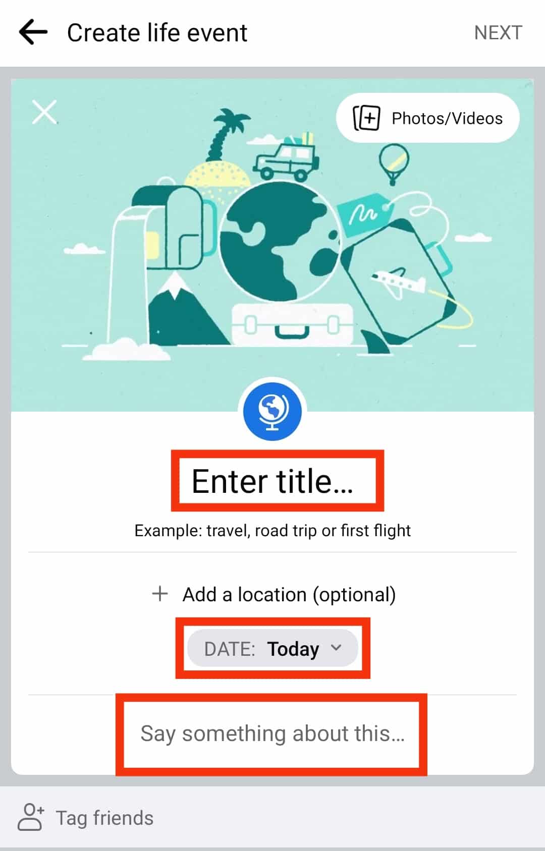 Enter A Title, Date And Other Details
