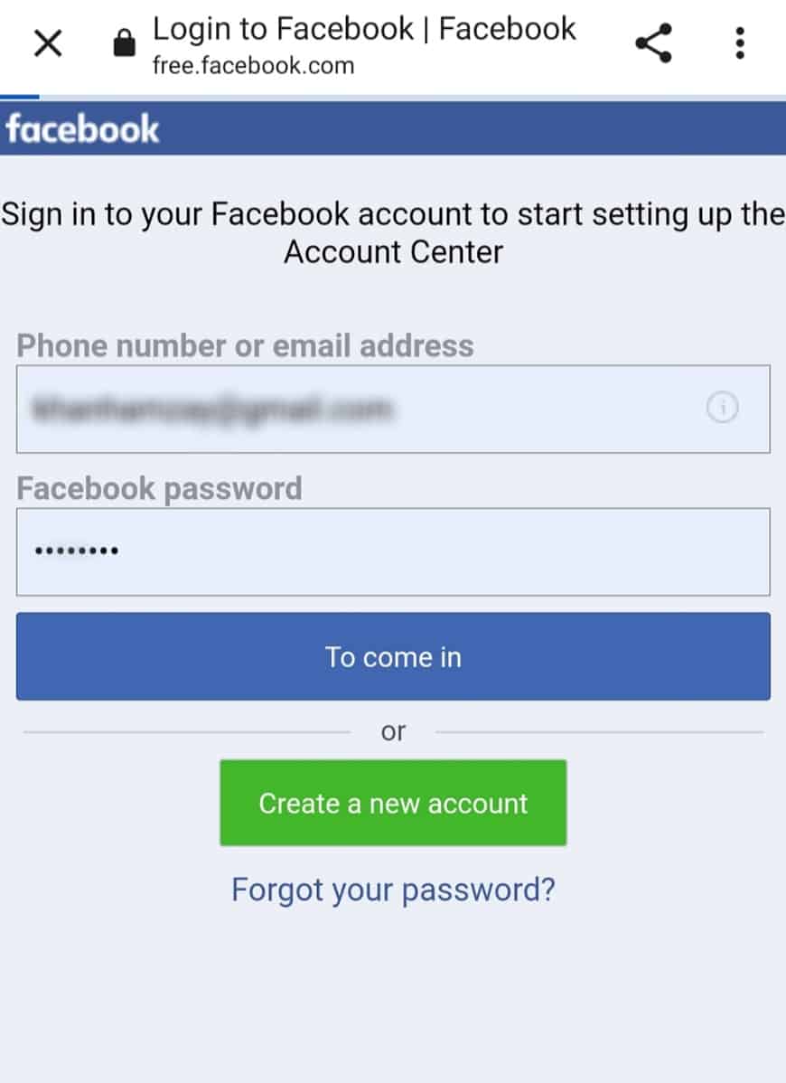 Enter Your Facebook Credentials To Log In