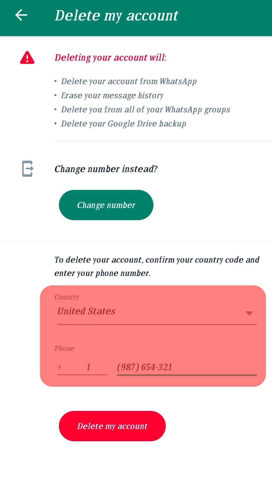 Enter Your Phone Number With Country Code
