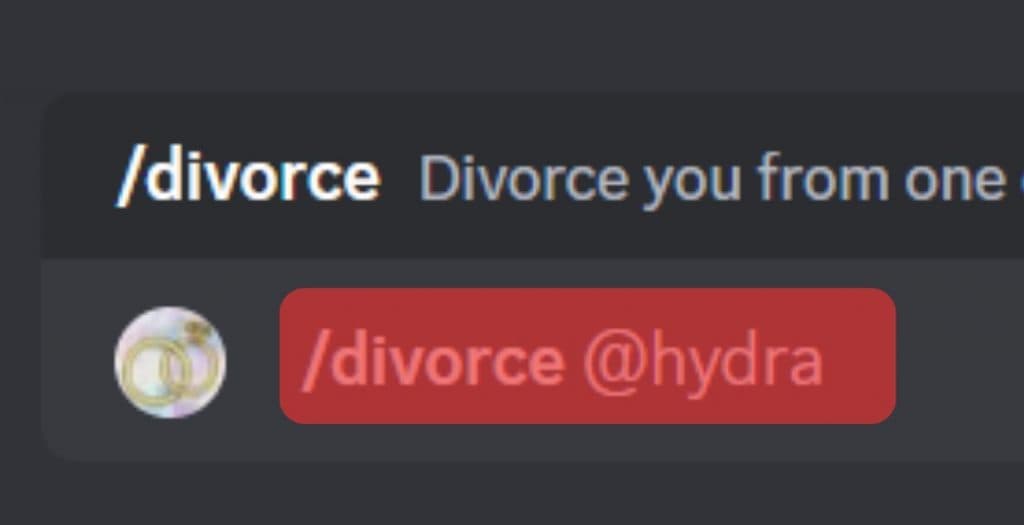 Execute The Divorce Command