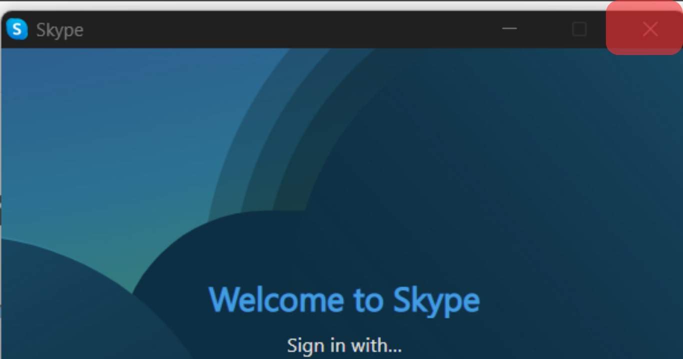 Exit The Skype App.