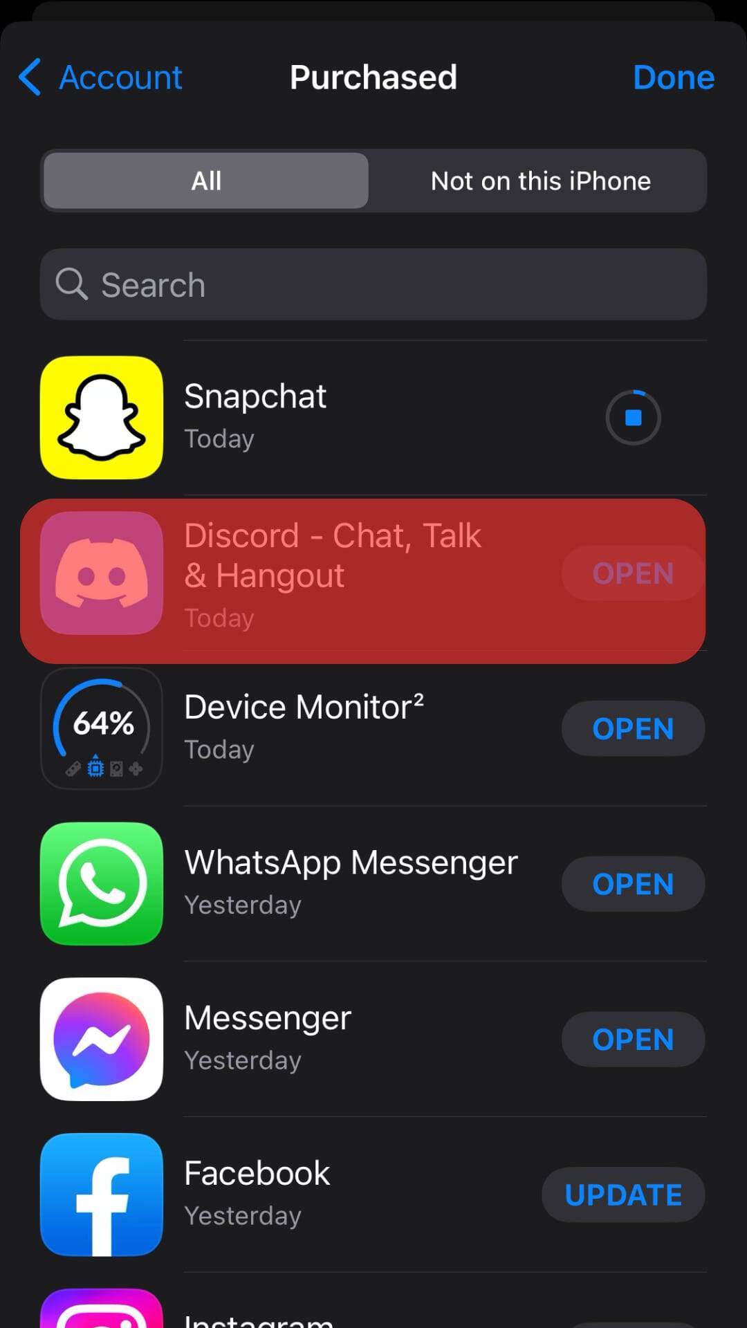 Find Discord And Tap On It