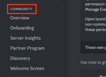 Find The 'Community' Section