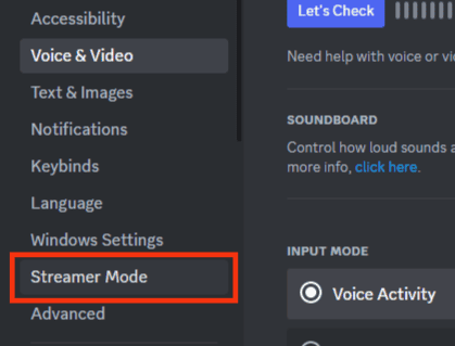 Find The Streamer Mode Option On The Left