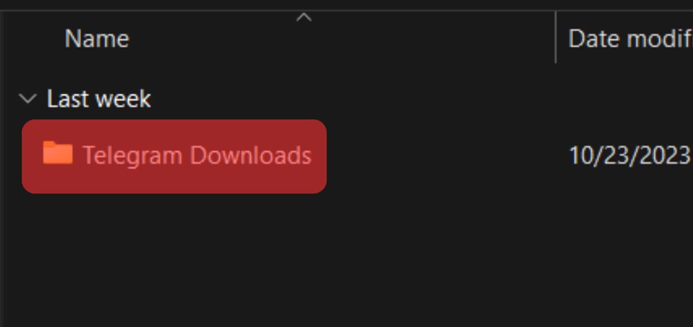 Find The Telegram Downloads Folder And Double-Click On It