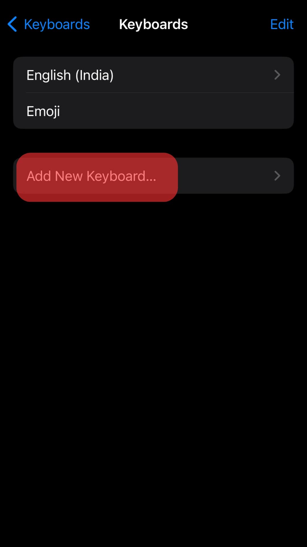 Find The Option For Add New Keyboard