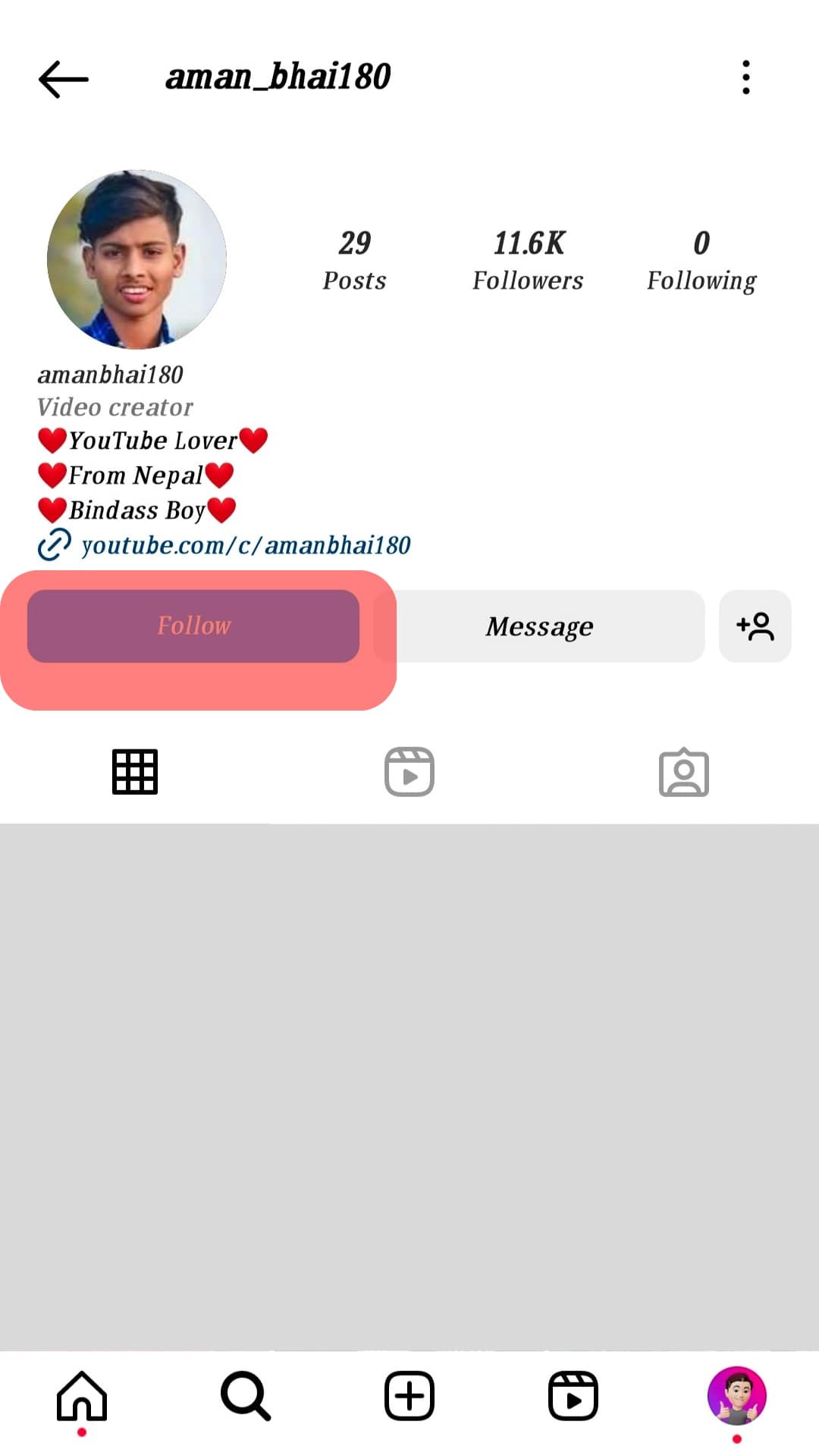 Follow Button On Profile Instagram