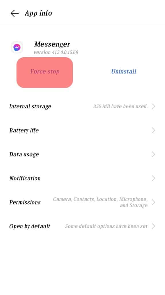 Force Stop Messenger