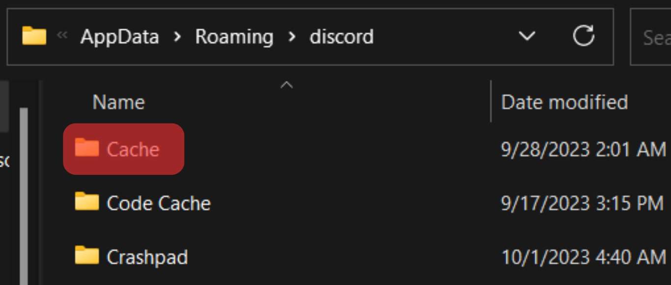 Go To Discord And Open The Cache File.