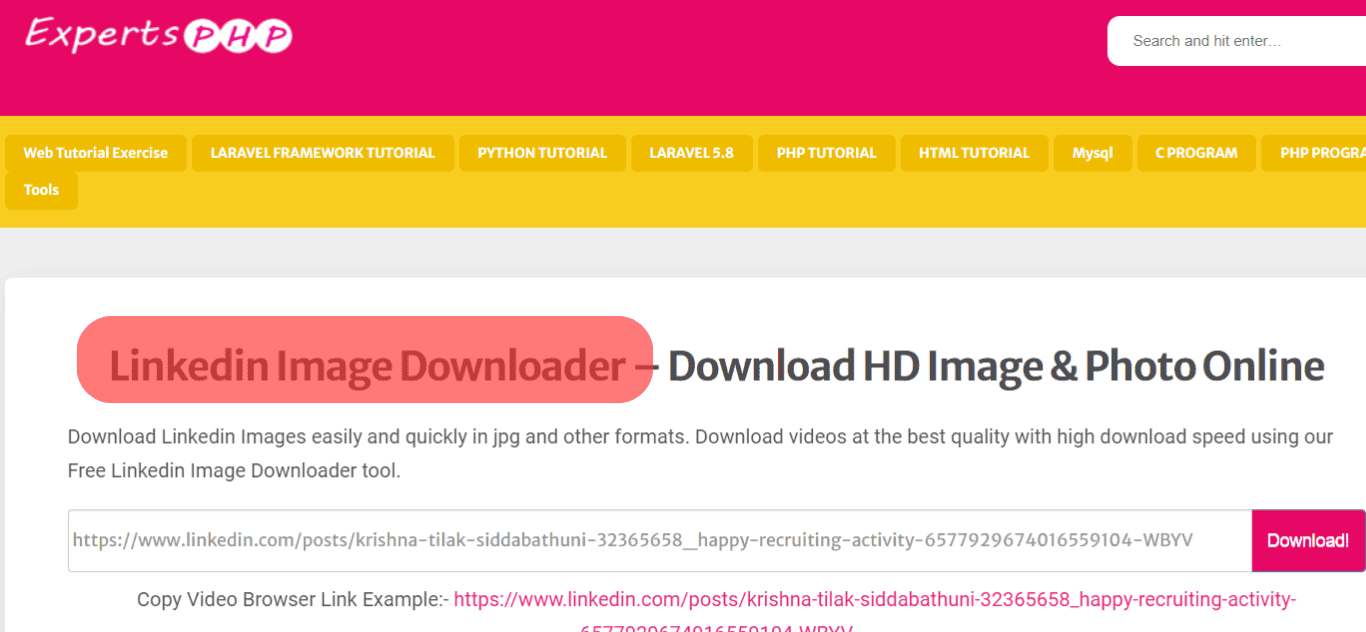 Go To Expertphp Linkedin Image Download