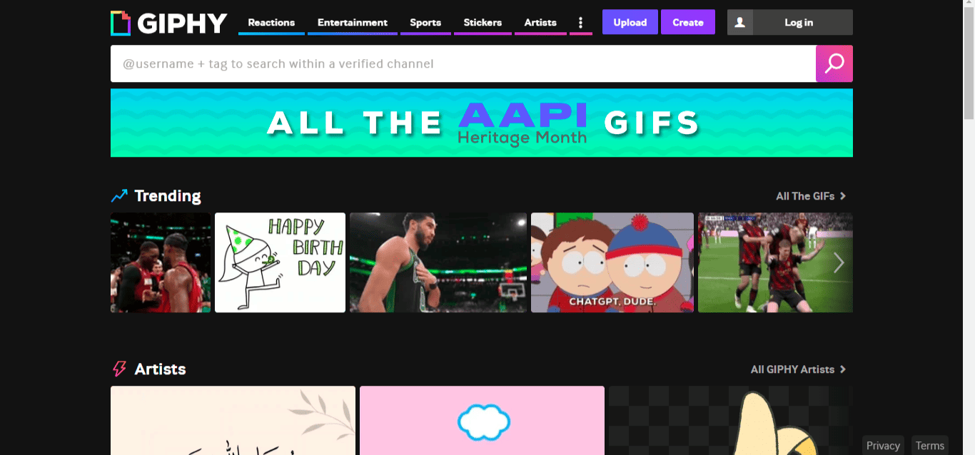 Go To A Gif Site Like Giphy