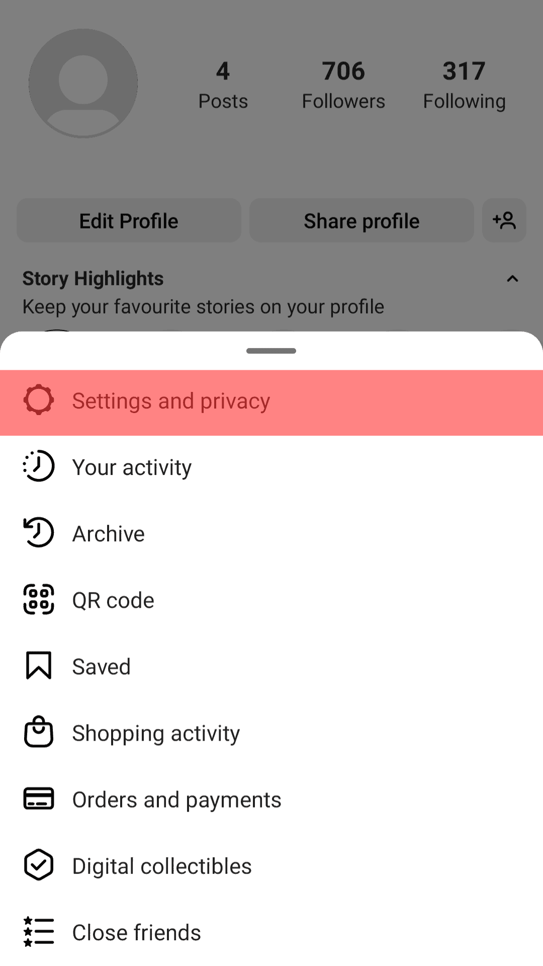 Go To Settings And Privacy