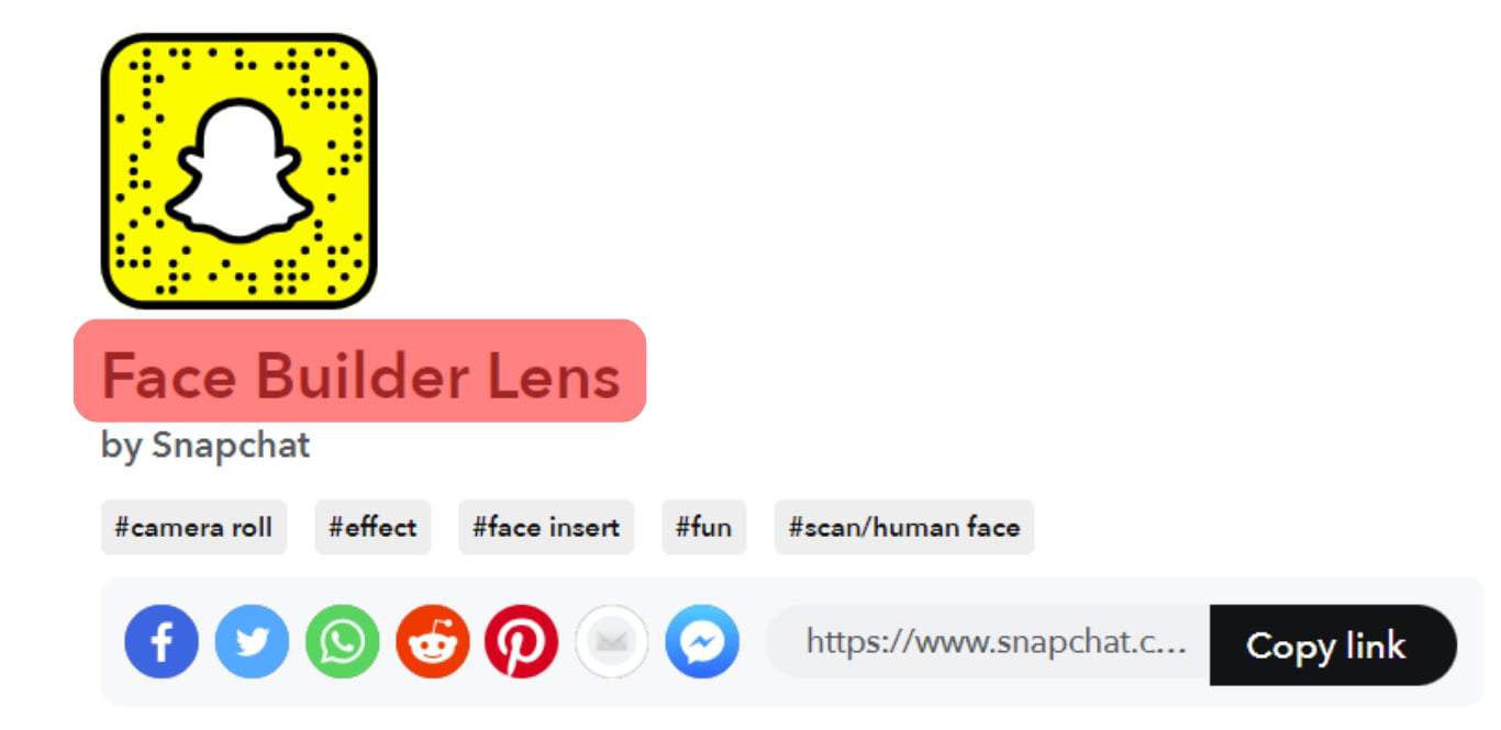 Go To The Face Builder Lens