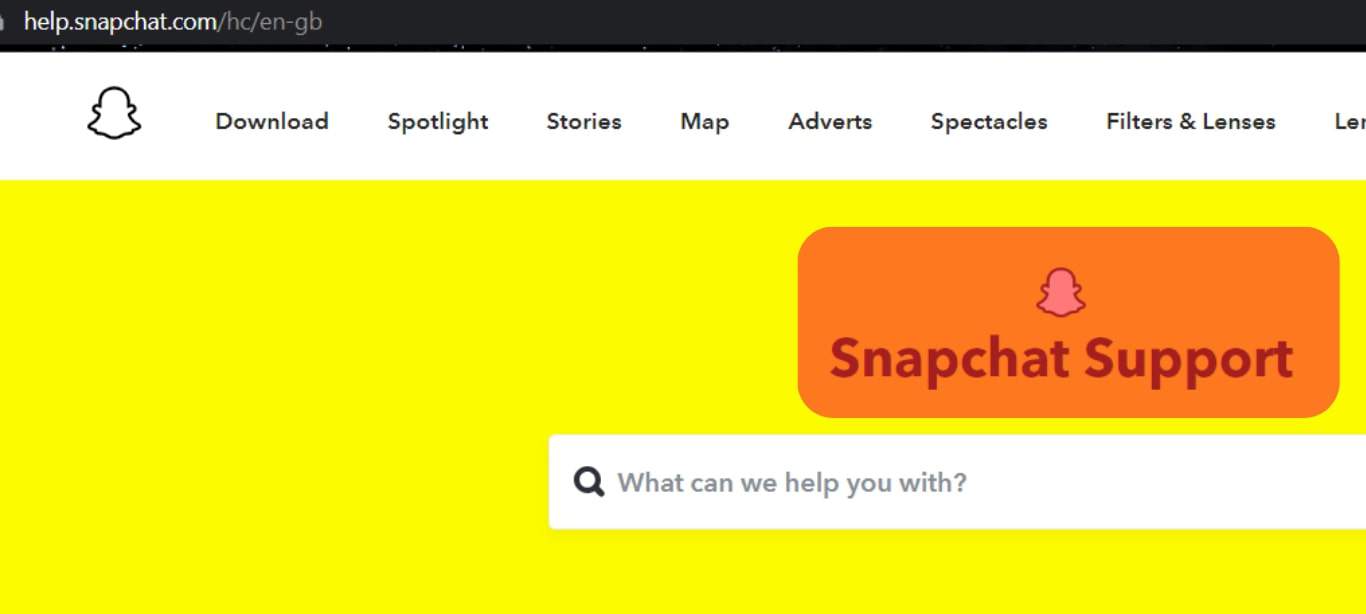 Go To The Snapchat Support Website.