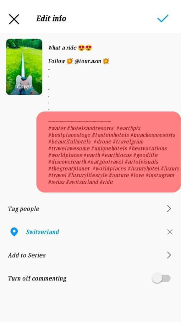 Hashtags Instagram Mobile