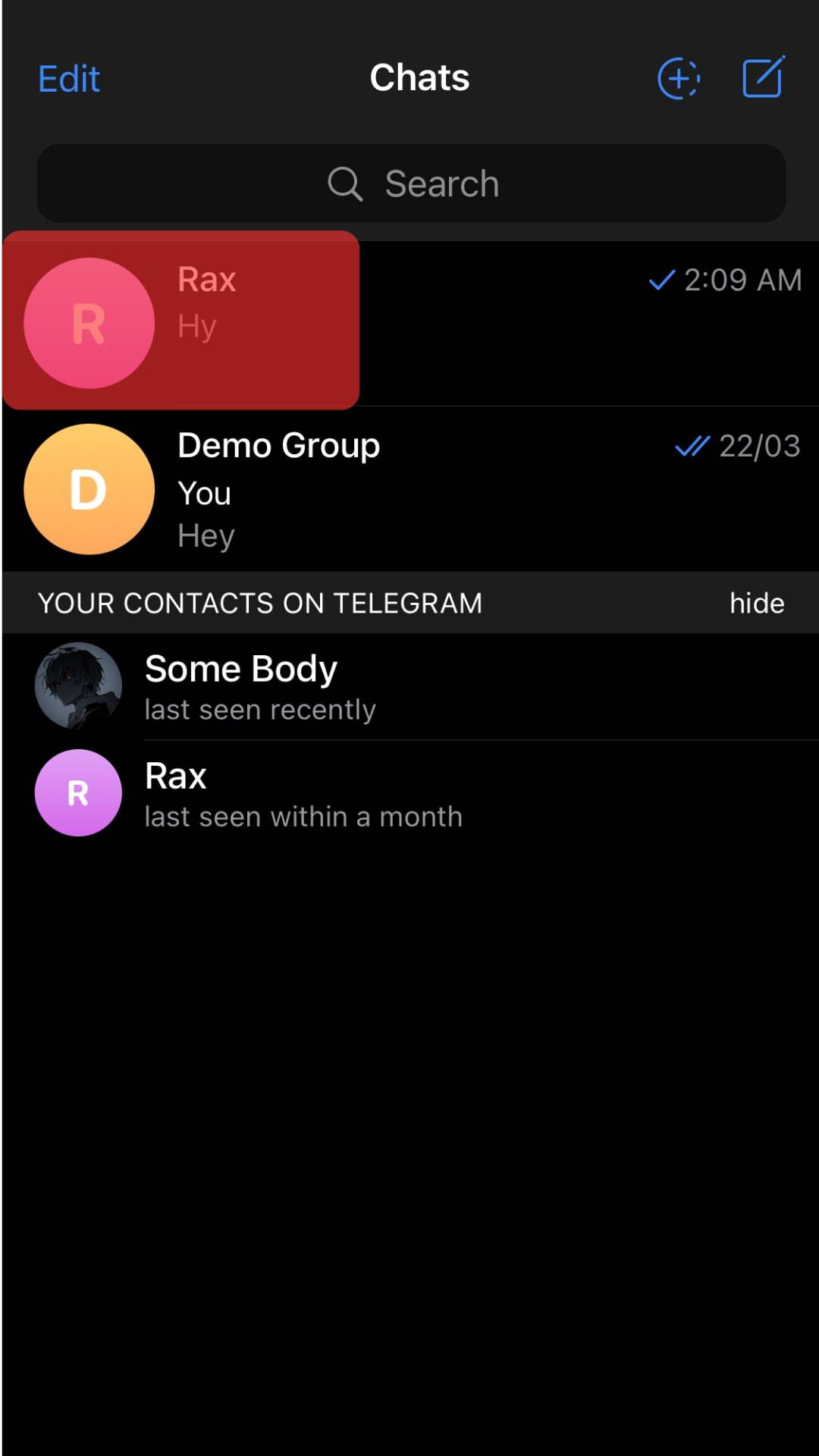 Head To The Specific Contact On Telegram