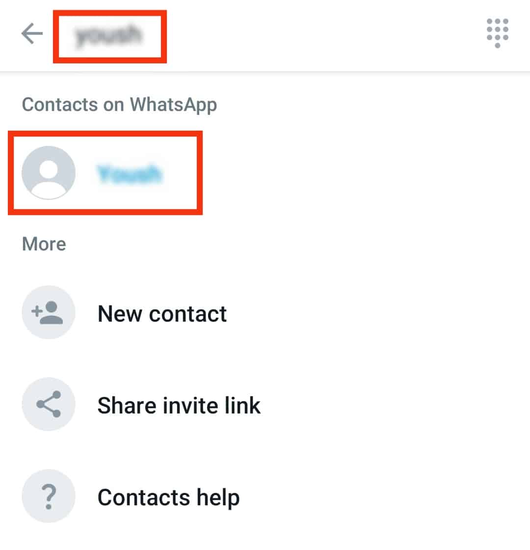 Hit Search Button And Search For Newly Saved Contact