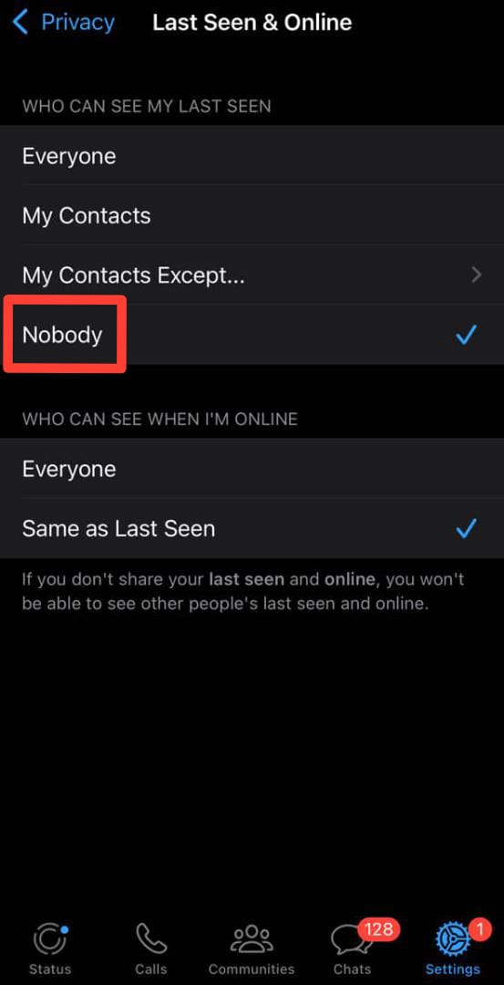 Ios Whatsapp Who Can See My Last Seen Setting