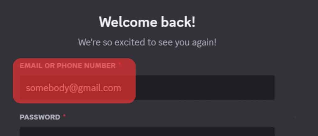 Incorrect Email Address Discord