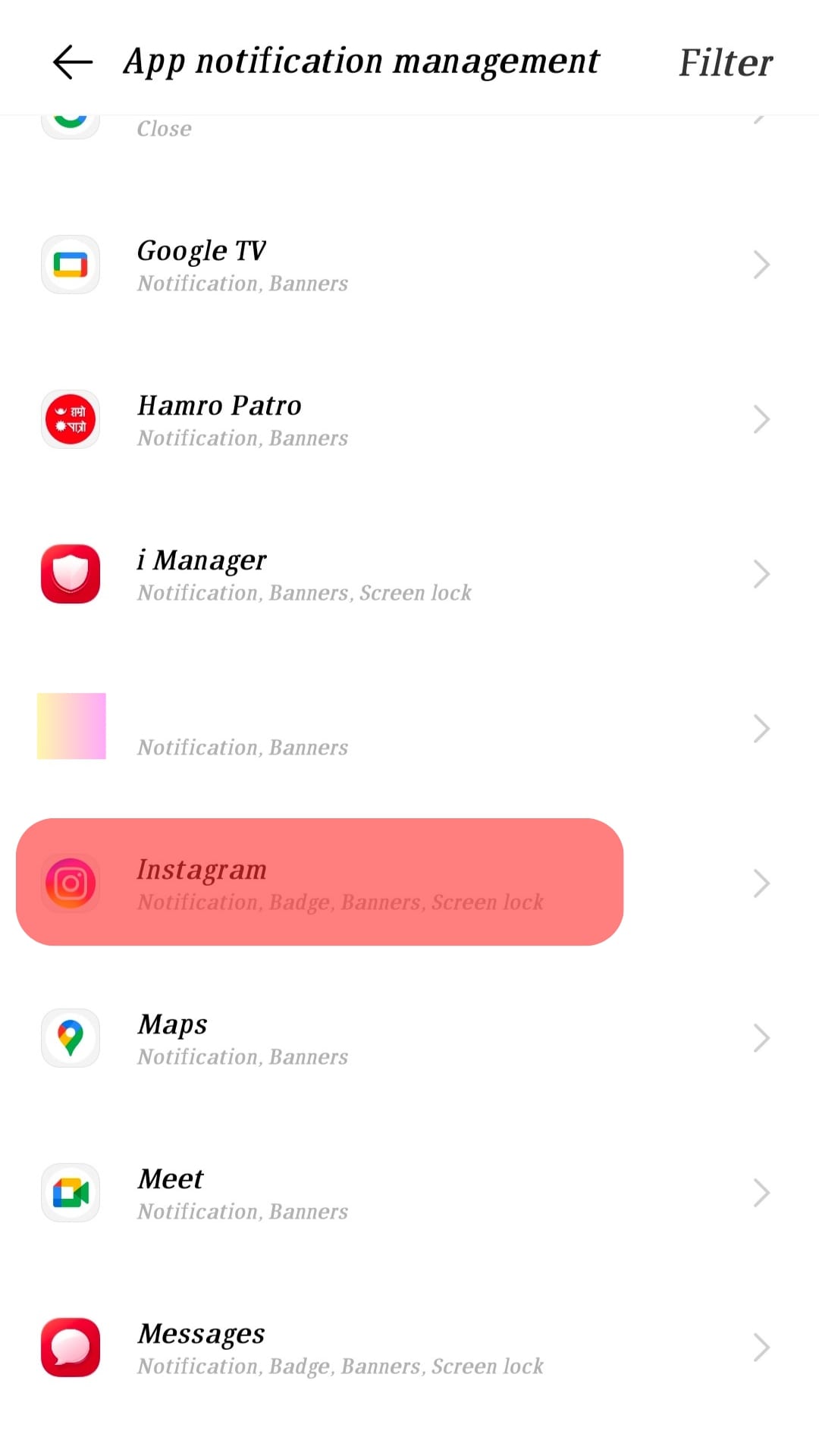 Instagram App From The List