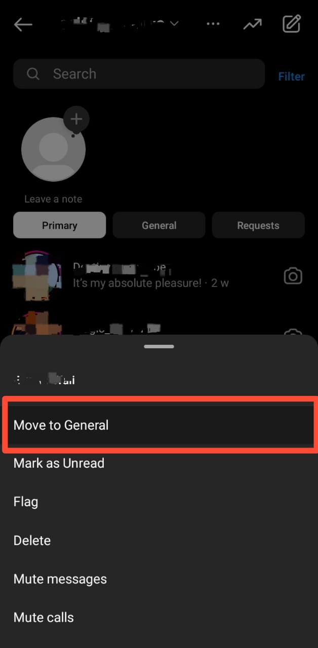 Instagram Chat Move To General In Creator Mode