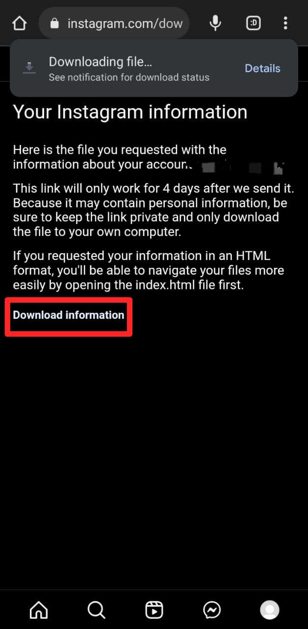 Instagram Download Deleted Information