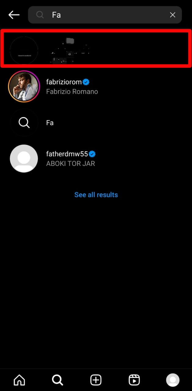 Instagram Search Profile