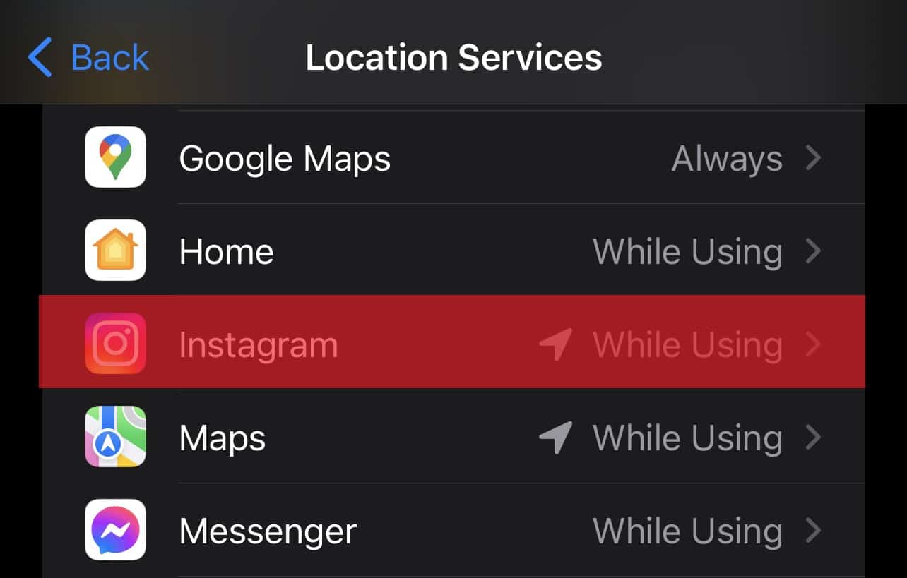 Instagram On Iphone Location Services