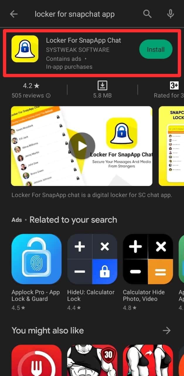 Install Locker For Snapchat