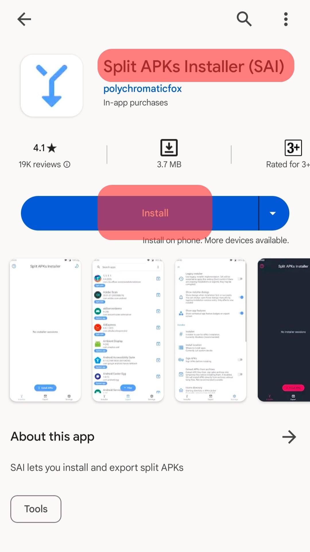 Install Sai From Google Play Store.