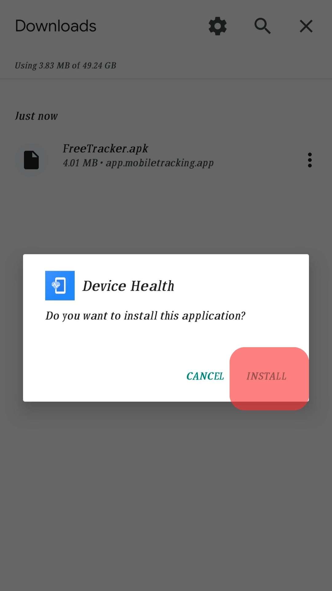 Install The Tracking Application