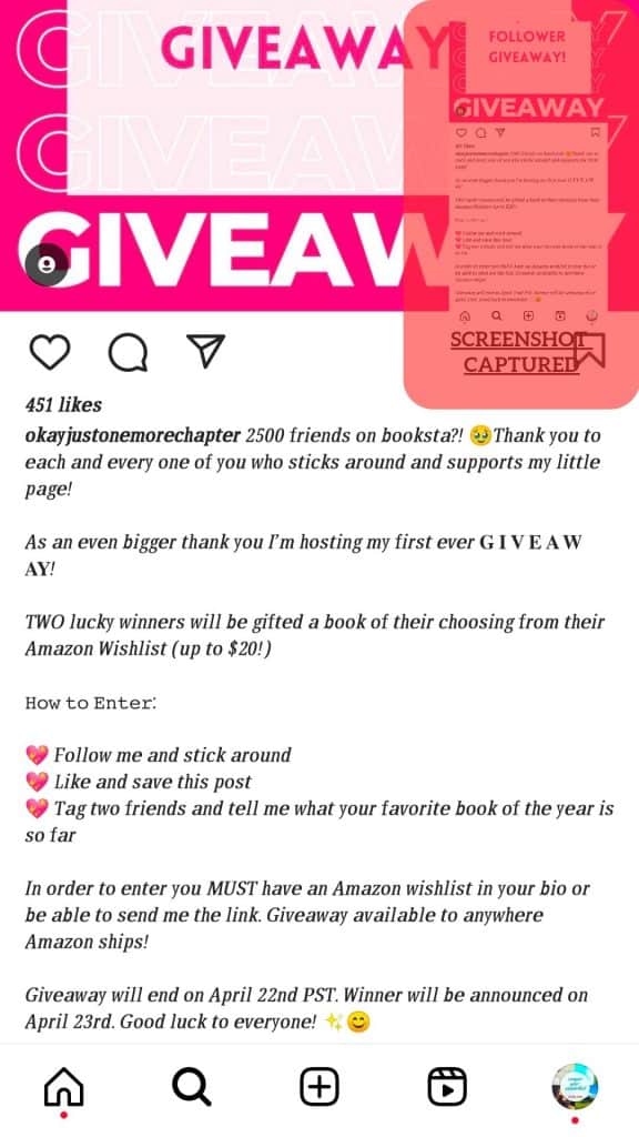 Keep A Copy Of The Giveaway Rules