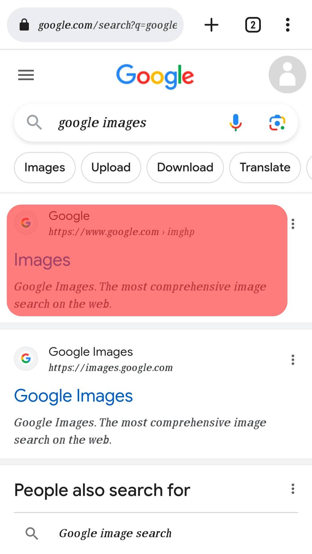 Launch Google Images.