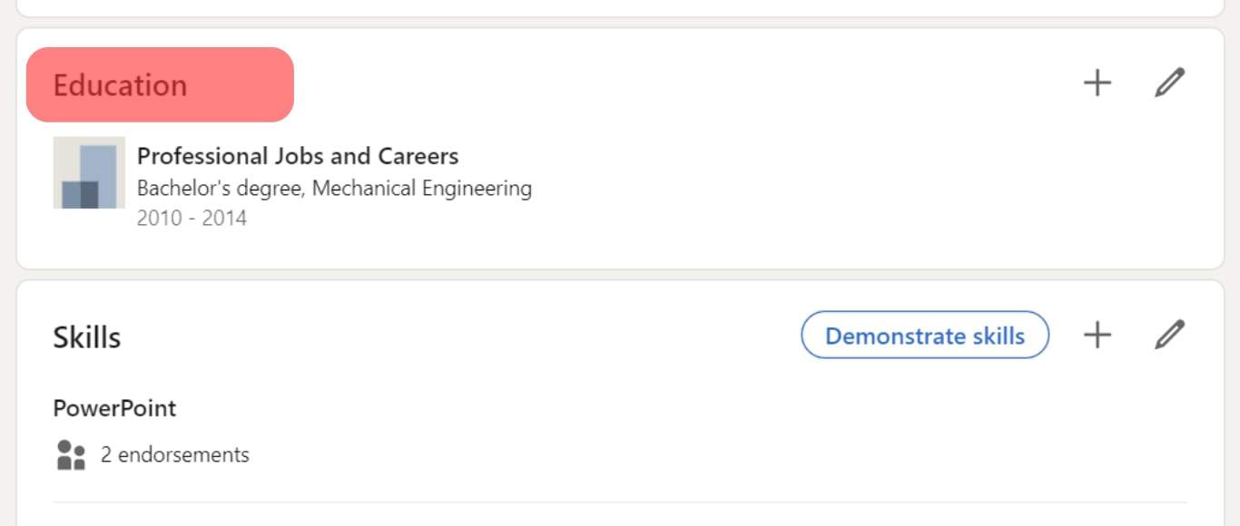 Linkedin Profile Scroll Down To Education