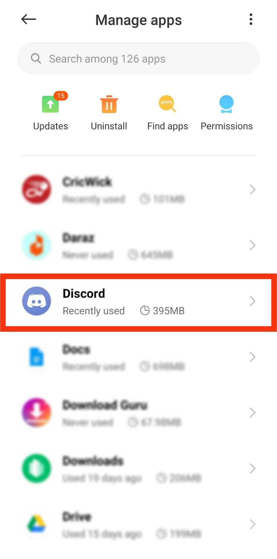 Locate “Discord”