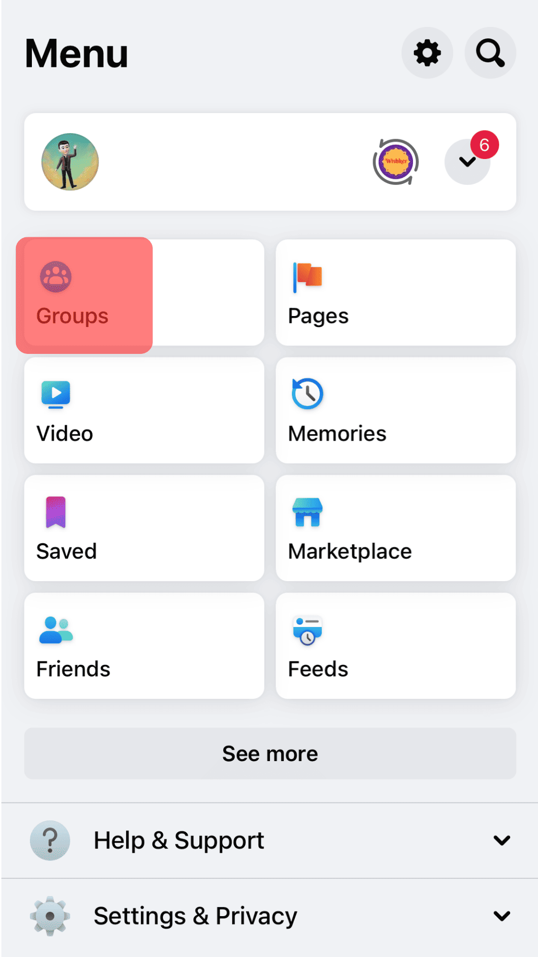 Locate And Tap On Groups.