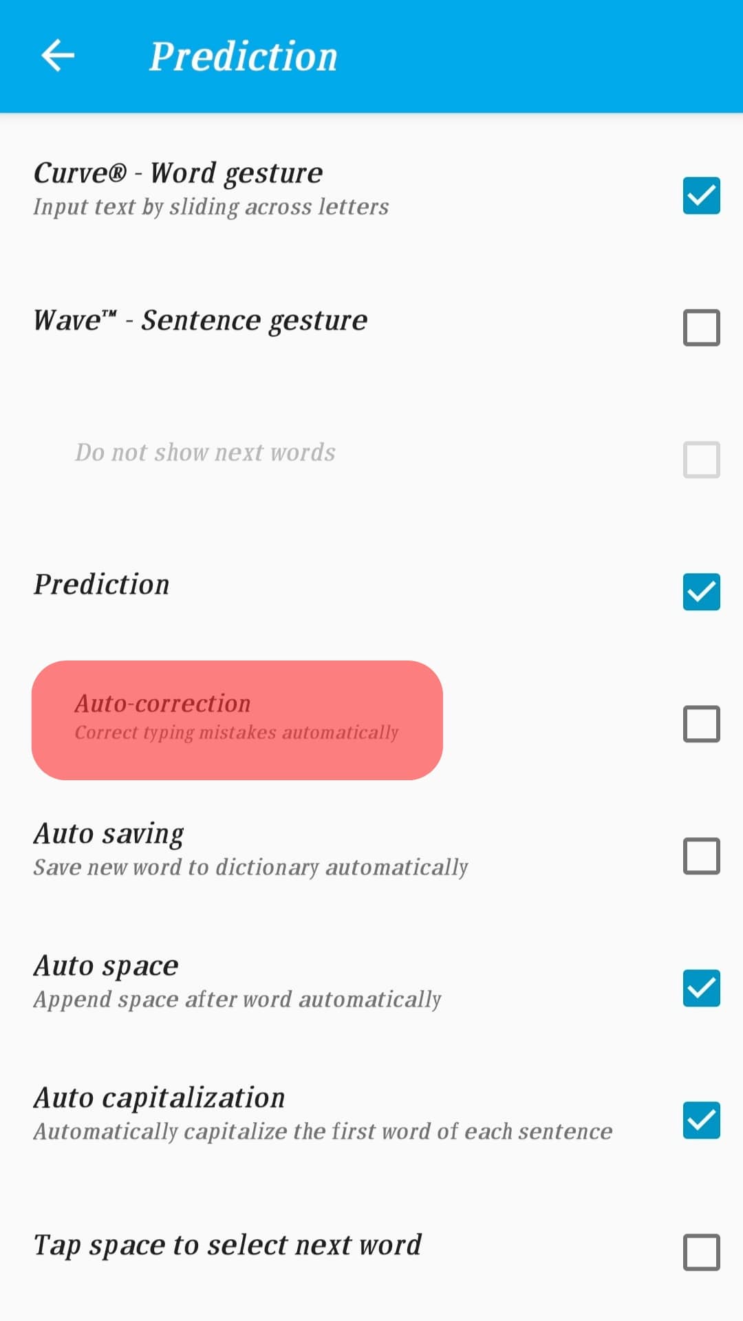 Locate The Autocorrect Or Text Correction Option