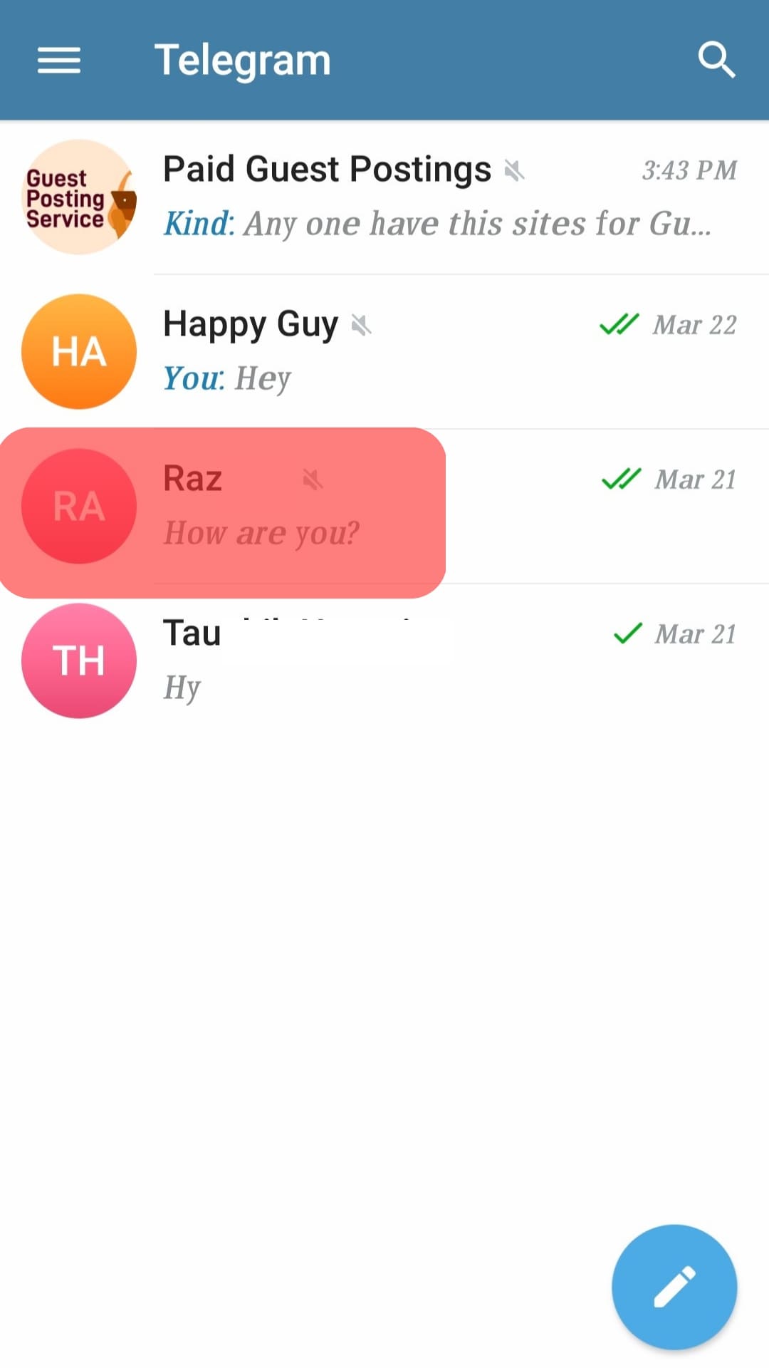 Locate The Chat Of The Person To Unmute Telegram