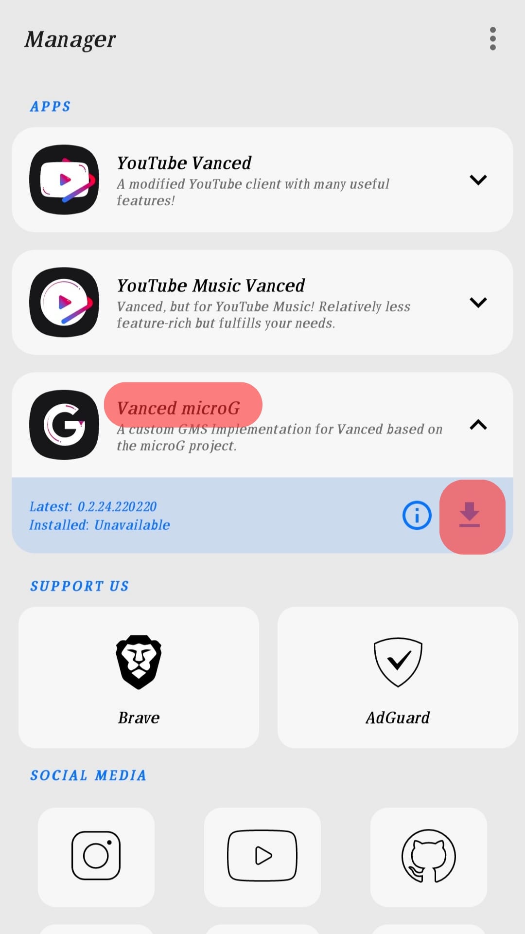 Locate The Micro G Option And Tap The Install Button.