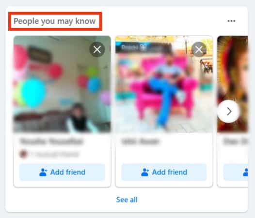 Locate The People You May Know  Section.