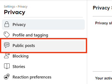 Locate The Option For Public Posts And Click On It