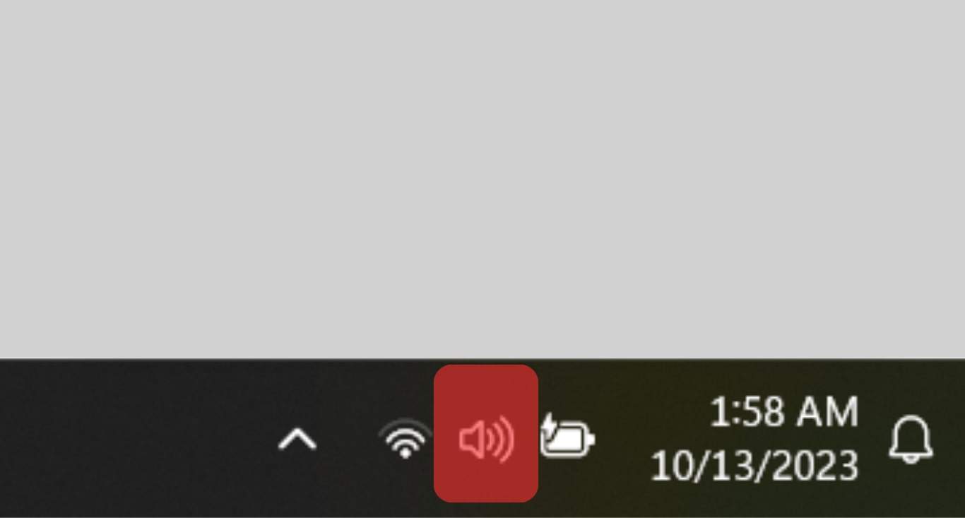 Locate The Speaker Icon On Your Taskbar