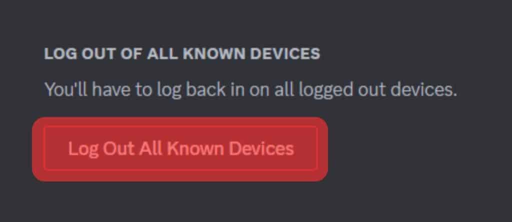 Log Out From Other Devices