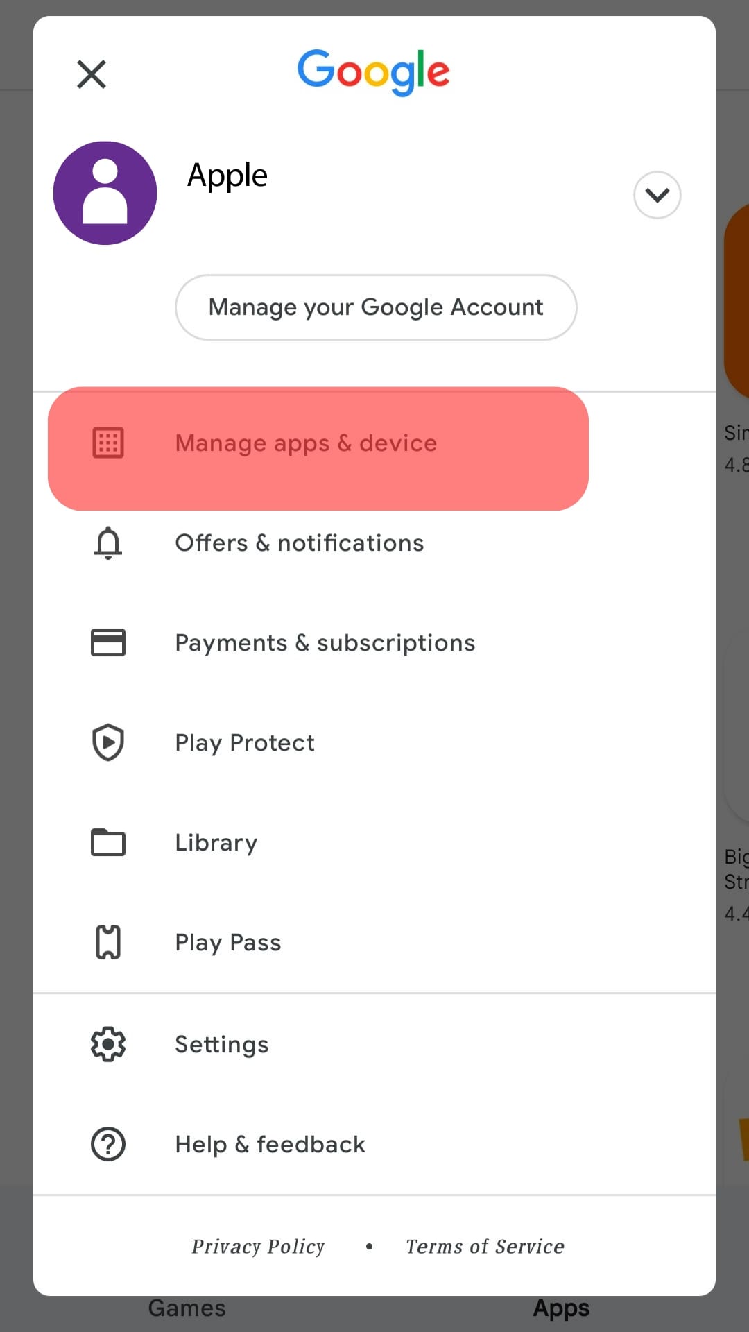 Manage Apps And Games Playstore