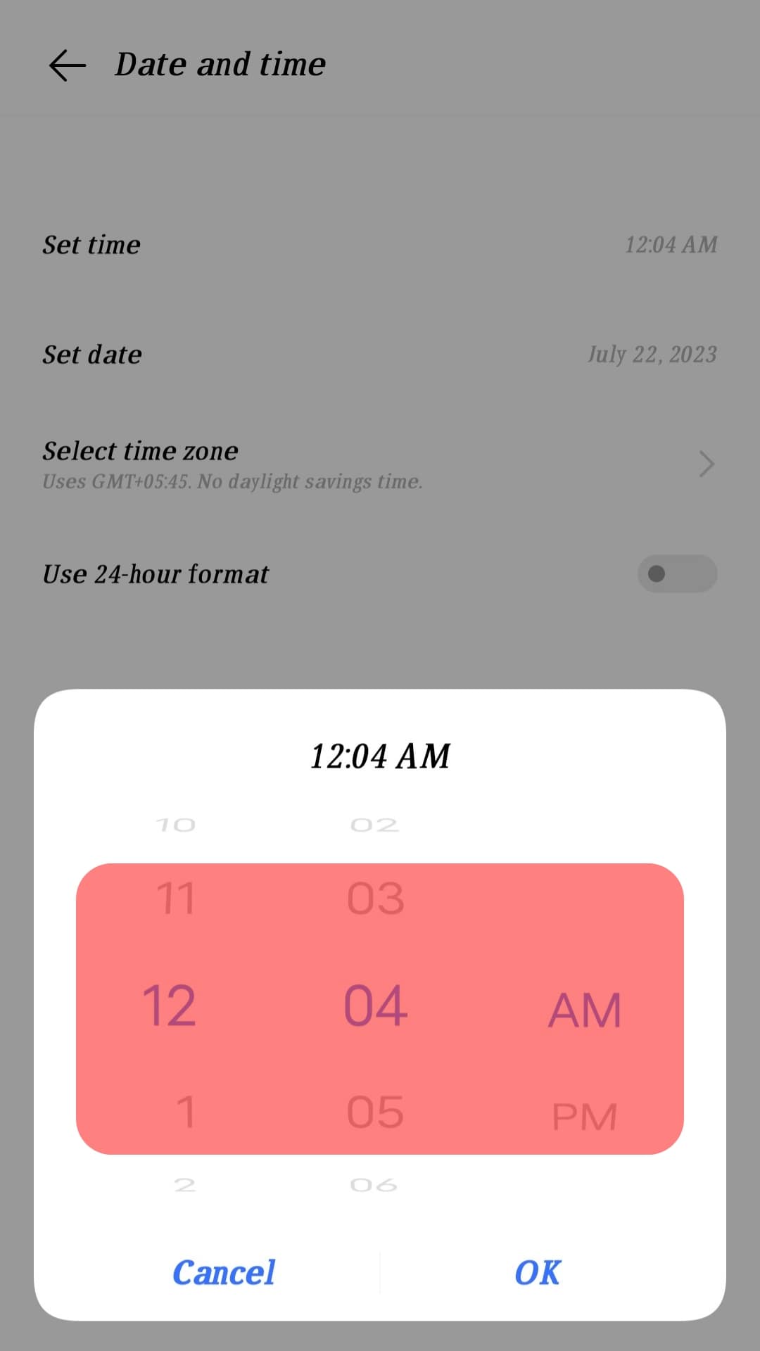 Manually Set The Time And Date