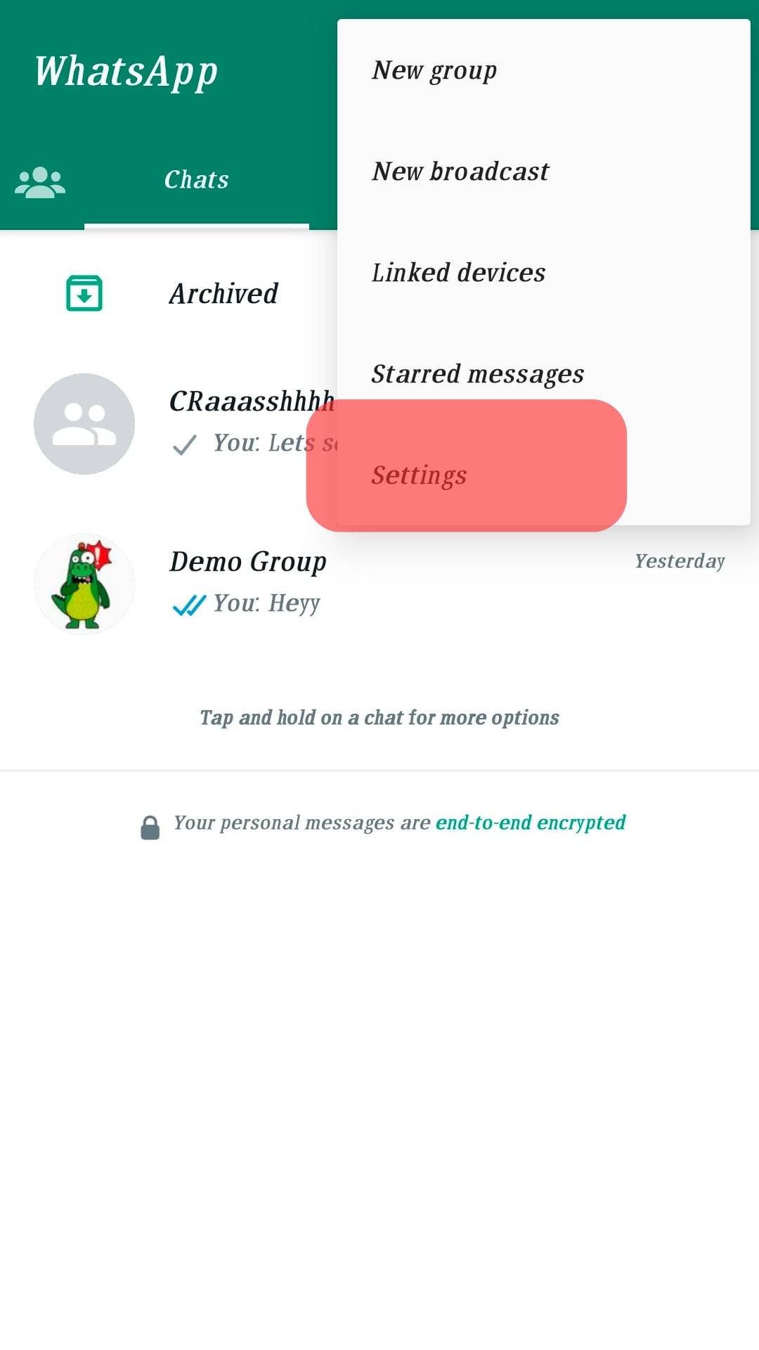 Menu Button Settings Whatsapp