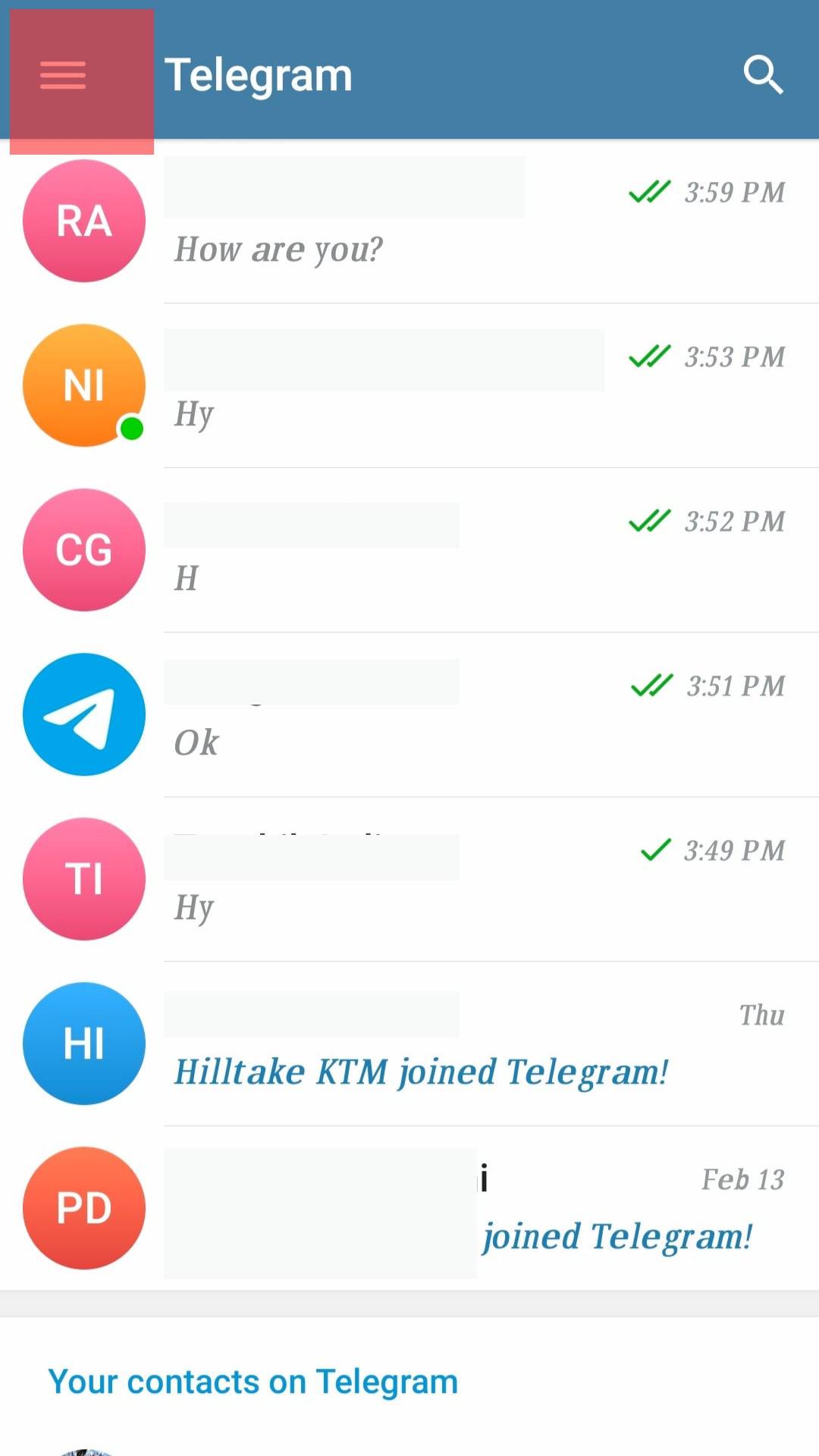 Menu Icon Telegram