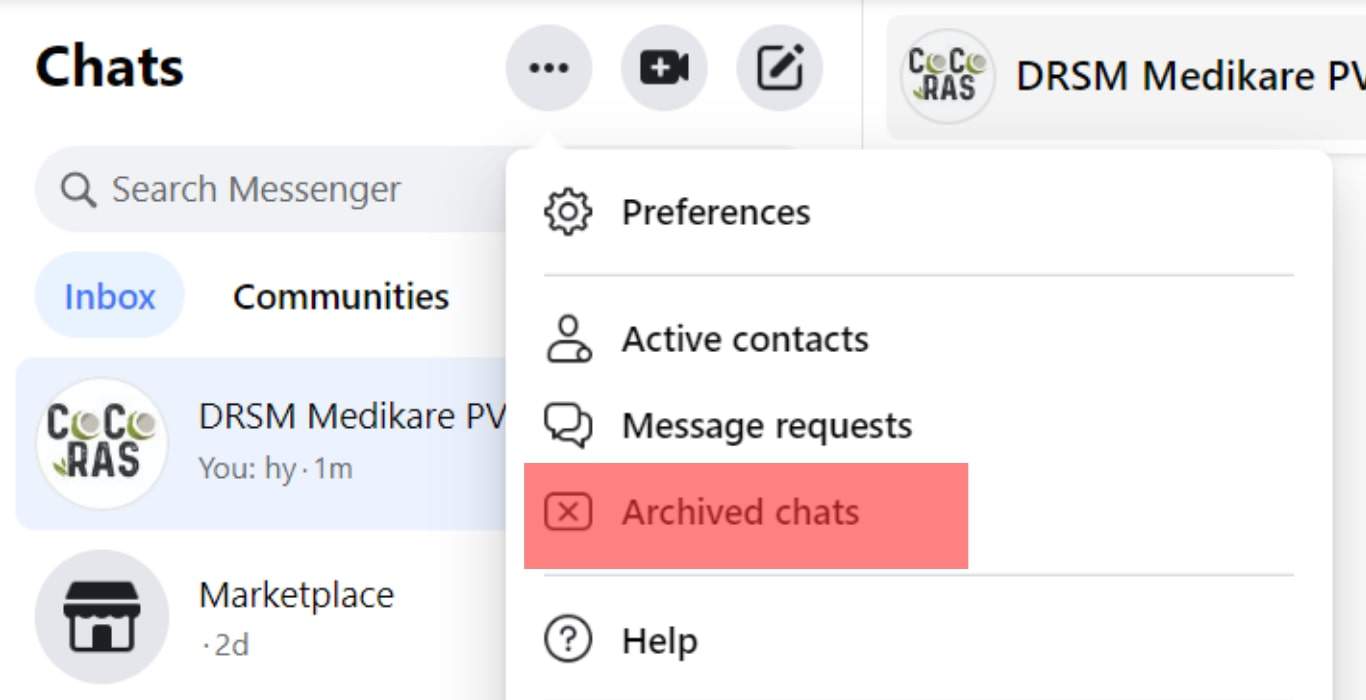 Messenger Archived Chats