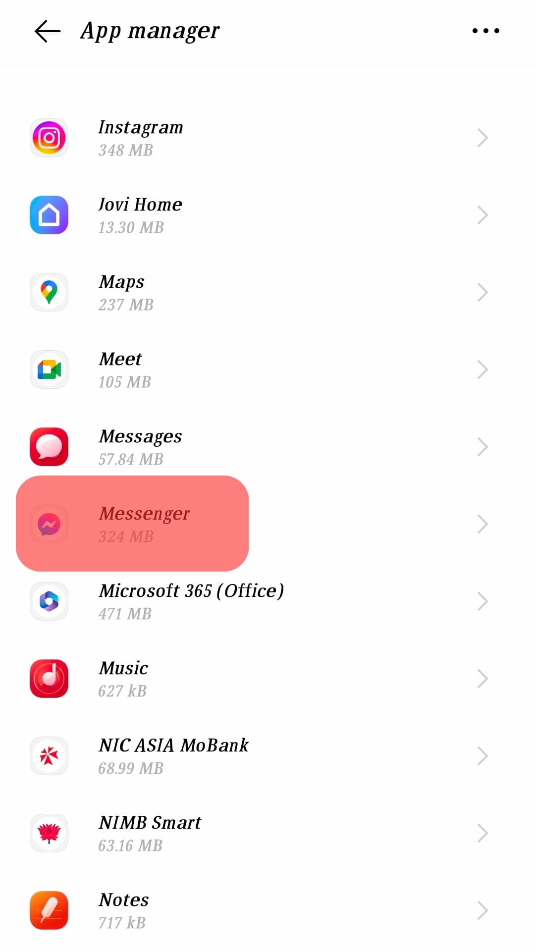 Messenger Mobile App Settings